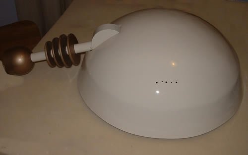 The head dome showing holes for the dome lights