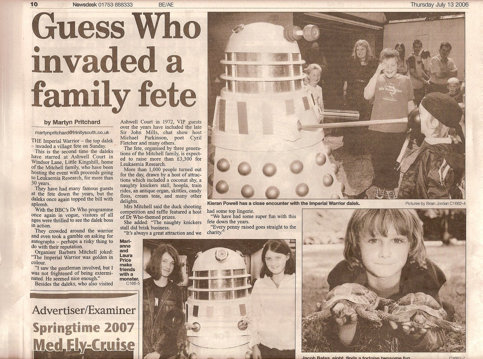 Minty in a local paper